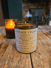 Load image into Gallery viewer, Scottish Whiskey Soy Wax Candle 180ml with vanilla, chocolate, and caramel notes in kraft tube packaging