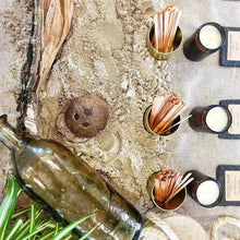 Load image into Gallery viewer, Fijian Coconut Vanilla Orange soy wax candle 180ml with matches and tropical beach-inspired decor