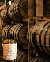 Load image into Gallery viewer, Scottish Whiskey Soy Wax Candle 180ml with vanilla, chocolate, and caramel notes in kraft tube gift packaging