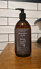 Load image into Gallery viewer, 500ml amber glass bottle of vintage vegan body and hand wash with cedarwood and jasmine scent