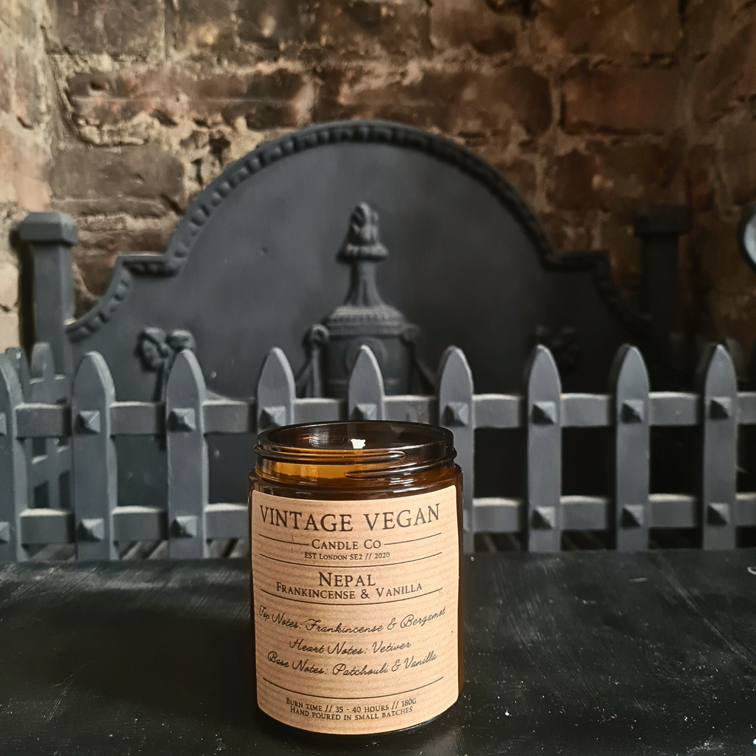 Nepal Frankincense & Vanilla Soy Wax Personalised Candle 180ml