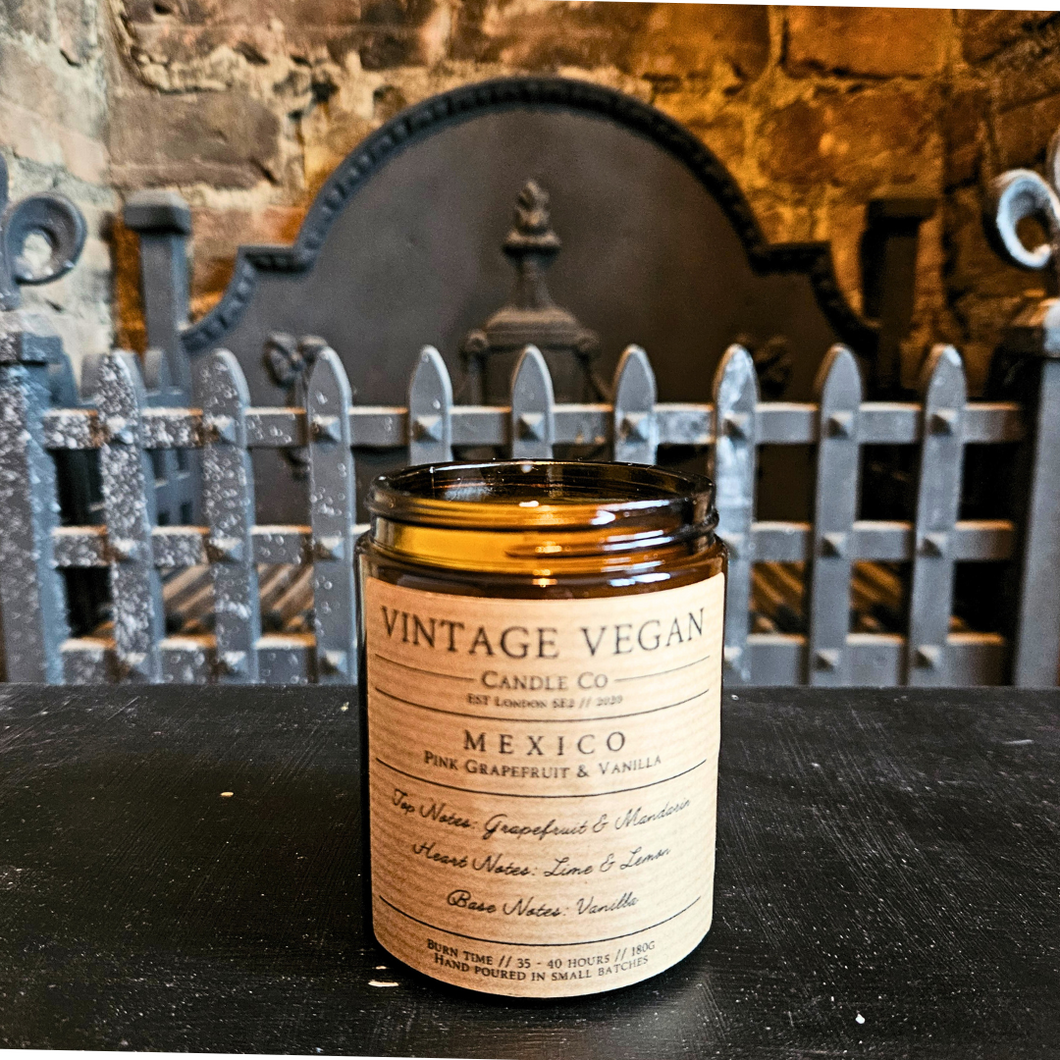 Mexico Pink Grapefruit and Vanilla Soy Wax Personalised Candle 180ml