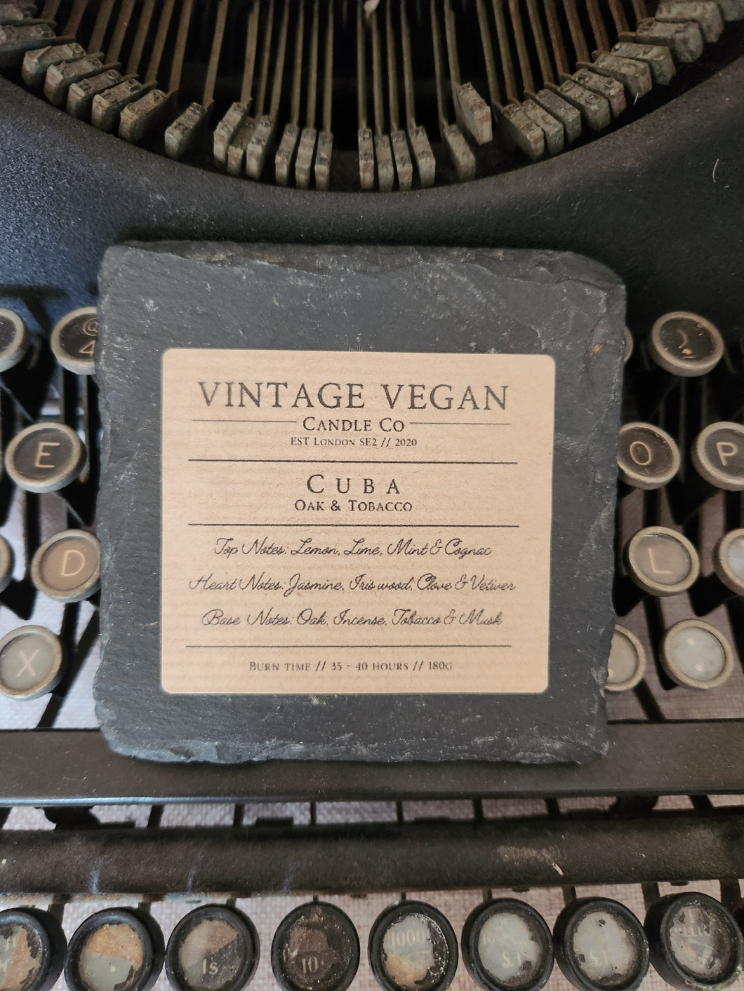 Cuba - Tobacco Leaf and Oak 100% Soy Wax Personalised Candle 180ml